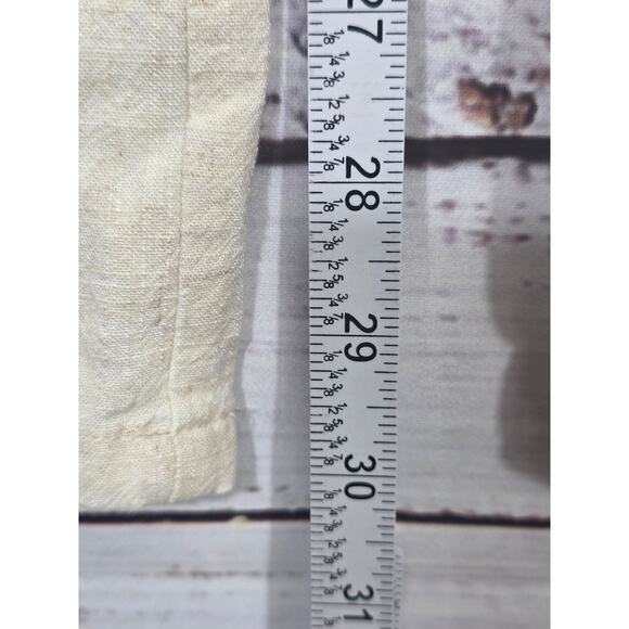 Stradivarius Flowy Cream-colored linen blend pants women's size M - Picture 7 of 8